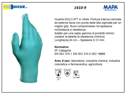 977 guanto solo nitrile u/g clorinato