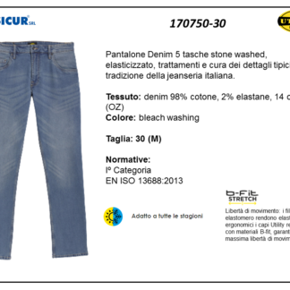 Pantalone denim 5 tasche elasticizzato tg 30/m