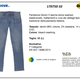 Pantalone denim 5 tasche elasticizzato tg 33/l