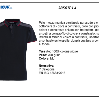 Polo 100% cotone pique m/c inserti a contrasto blu