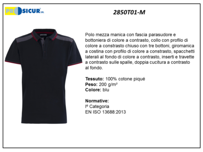 Polo 100% cotone pique m/c inserti a contrasto blu