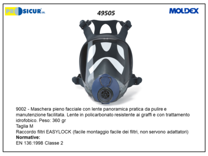 9002 maschera pienofacciale raccordo easylock