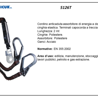 Cordino doppio anticaduta con assorbitore en 355