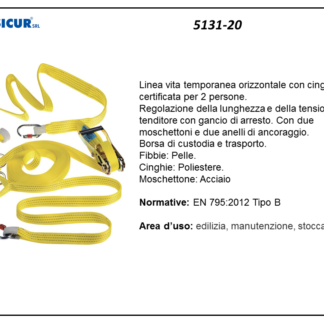 Linea vita temporanea 20 mt en 795:2012 tipo b