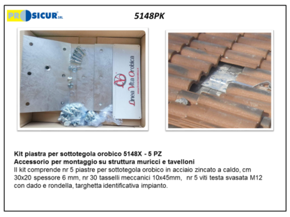 Kit piastra per sottotegola orobico 5148x - 5 pezzi