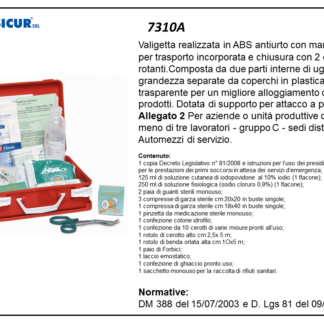 Valigetta pronto soccorso per mezzi trasporto o az.fino 2pax