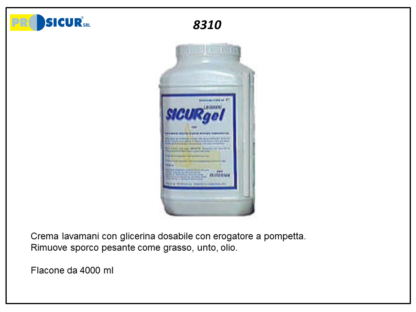 Crema sicurgel con glicerina ml 4000 con pompetta