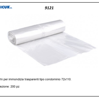 Sacchi per immondizia traspar.72x110 conf.da 200 pz