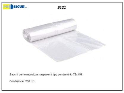 Sacchi per immondizia traspar.72x110 conf.da 200 pz