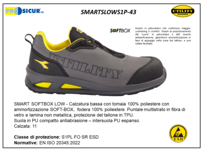 Calz.bassa 100%pes punt.fibra vetro lam/tessuto s1pl fosresd