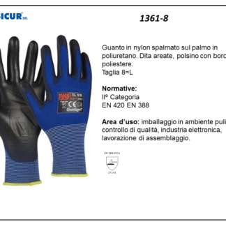 Guanto 30805 nylon rivestito poliuretano dorso areato