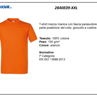 T-shirt girocollo 100% cotone arancio