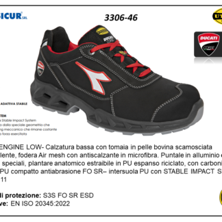 Shark calz.bassa pelle punt/ alluminio lam/tex s3sfosr esd