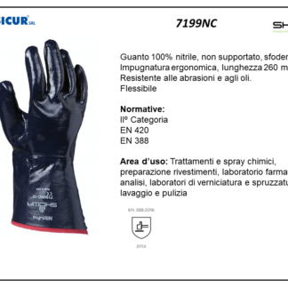 Guanto showa 7199nc tutto rivestito nitrile l 260mm