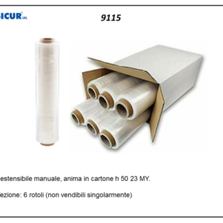 Film estensibile manuale 23 mickron 50cm kg.3 min.6rot.