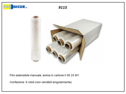 Film estensibile manuale 23 mickron 50cm kg.3 min.6rot.