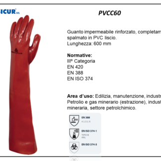 Guanto cotone interamente riv.in pvc l 600 mm