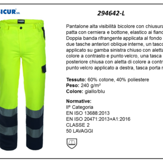 294642-L - Pantalone av 60%cotone 40%pes tasch.portametro giallo/blu