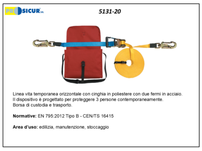 5131-20 - Linea vita temporanea 20 mt en 795:2012 tipo b