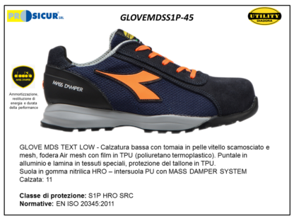 GLOVEMDSS1P-45 - Calz.bassa vitello scamosciatopunt/allum.lam/tex s1p hro src