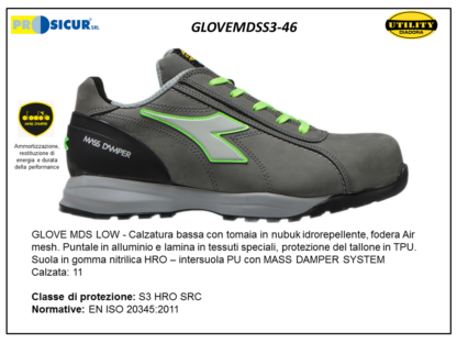 GLOVEMDSS3-46 - Calz.bassa pelle nubuck idror.punt/allum.lam/tex s3 hro src