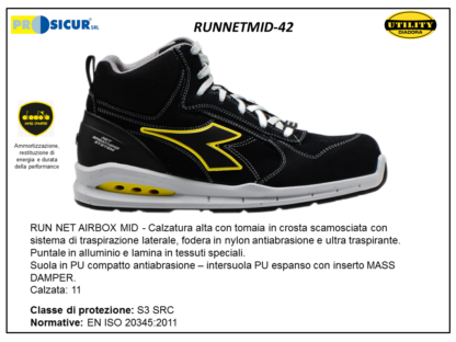 RUNNETMID-42 - Calz.alta crosta idrorepell. punt/allum.lam/tessuto s3 src