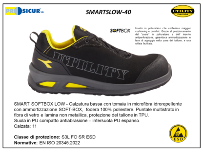 SMARTSLOW-40 - Calz.bassa microfibra pun/fibrvetro lam/tessuto s3l fo sresd