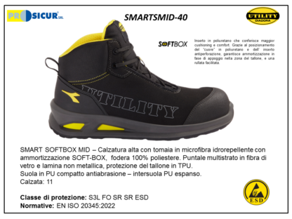 SMARTSMID-40 - Calz.alta microfibra punt/fibrvetro lam/tessuto s3l fo sresd