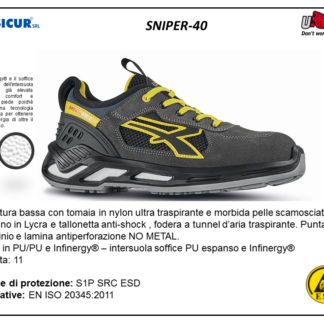 SNIPER-40 - Calz.bassa nylon/pelle scamos.tallonetta antishock s1psrcesd