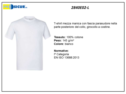 T-shirt girocollo 100% cotone bianco