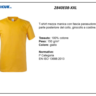 T-shirt girocollo 100% cotone giallo