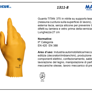 1311-8 - (Quantità per Confezione: 5 PA) - 375 guanto titan in nitrile c/manichetta l 26 cm