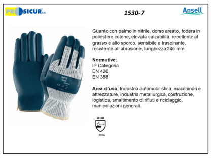 1530-7 - (Quantità per Confezione: 12 PA) - Guanto hynit 32815 fod.pes/cotrivestito nitrile