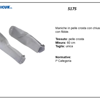 Maniche pelle crosta chiusura c/fibbie 60 cm