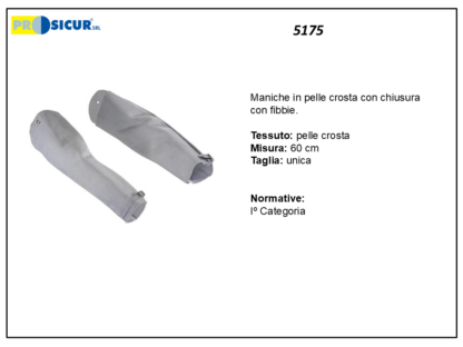 Maniche pelle crosta chiusura c/fibbie 60 cm