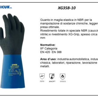 XG35B-10 - (Quantità per Confezione: 10 PA) - Guanto cotone interamente riv.nbr e strato xg-grip l 350 mm