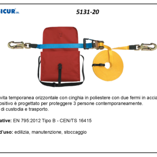 5131-20 - Linea vita temporanea 20 mt en 795:2012 tipo b