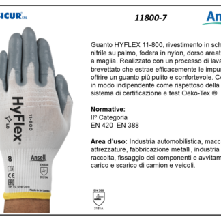 Guanto hyflex rivest.schiuma nitrile palmo dorso areato