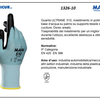 510 guanto ultrane riv.polim. acqua dorso areato p/maglia