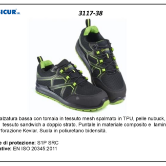 3117-38 - K2 calz.bassa mesh/pu puntale composito lamina kevlar s1psrc