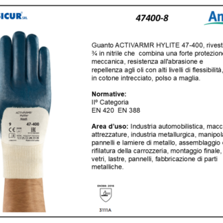 Guanto activarmr hylite riv. 3/4 nitrile polso a maglia