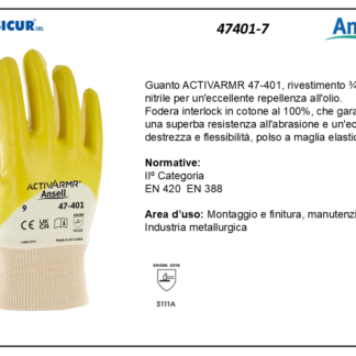 Guanto activarmr hylite riv.3/4 nitrile polsomaglia elastico