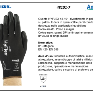 Guanto hyflex rivestimento pu palmo dorso areato