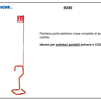 Piantana porta estintore completa di asta e cartello