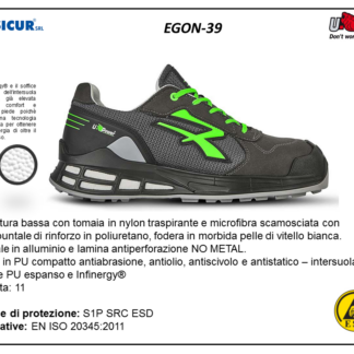 EGON-39 - Calz.bassa nylon/microf.foderapelle punt/allumin lam/nometal