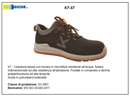 K7-37 - Calz.bassa microfibra idrorep.punt/comp lam/kevlar s3 src