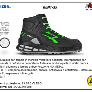 KENT-39 - Calz.alta nylon/microf.fodera pelle punt/allumin lam/nometal