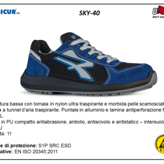 SKY-40 - Calz.bassa pelle scamosciata punt.alluminio s1p src esd