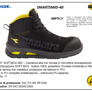 SMARTSMID-40 - Calz.alta microfibra punt/fibrvetro lam/tessuto s3l fo sresd