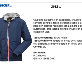 2955-L - Giubbino 100%nylon c/cappuccio